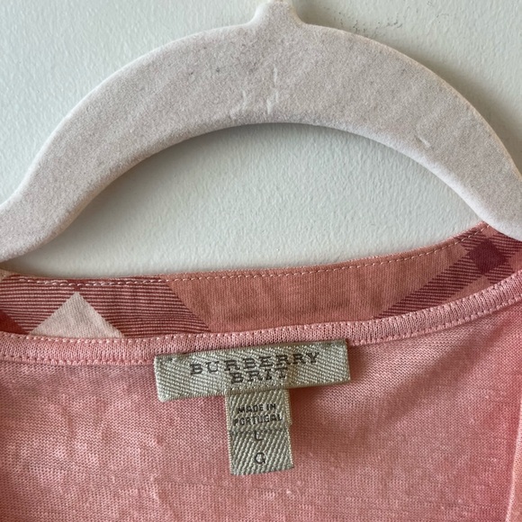 Burberry Brit Linen Knit V-Neck Tee - Picture 2 of 15